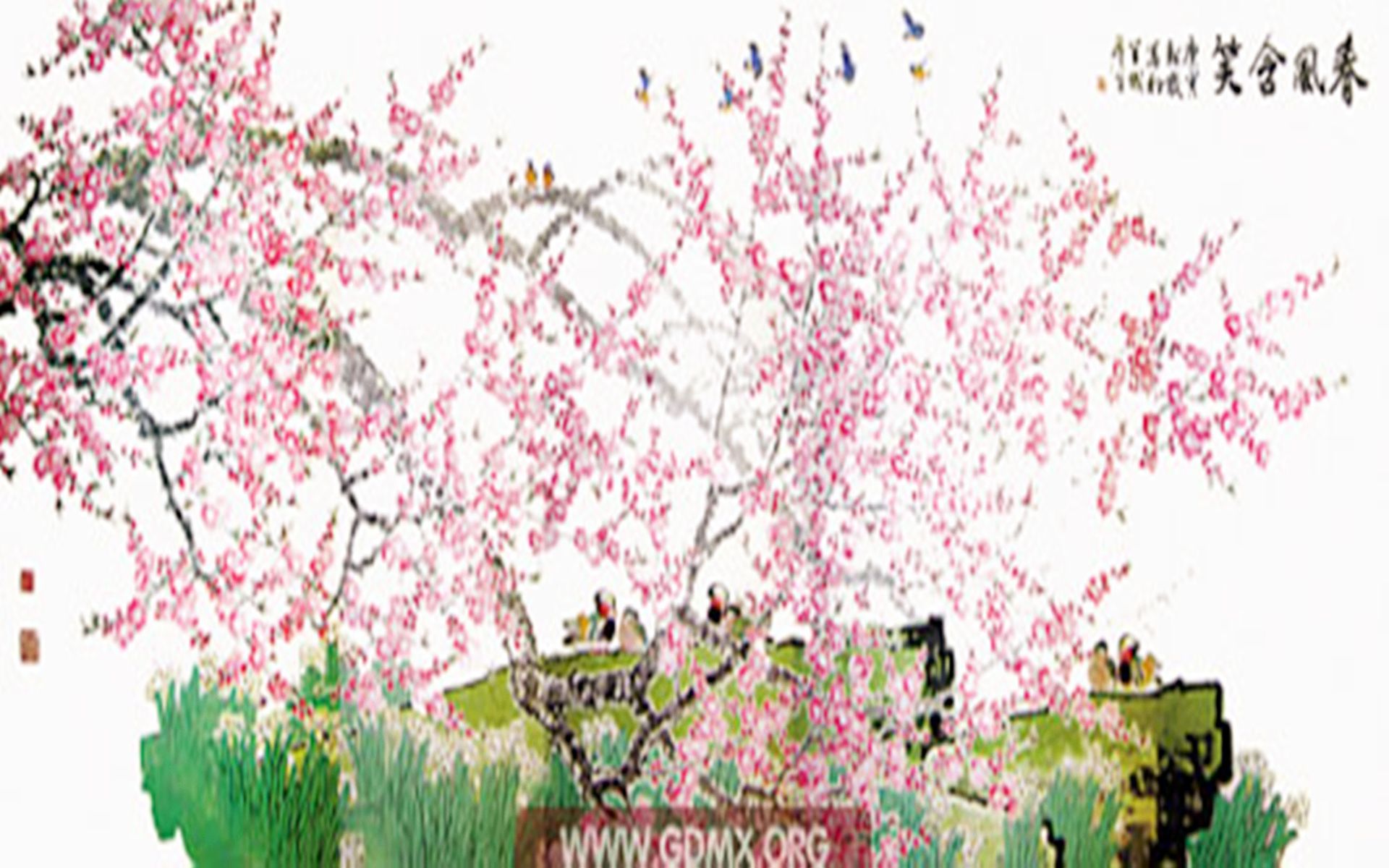 2010年9月，许家印曾以1,120万元人民币的天价买下岭南派画家周彦生的代表作《春风含笑》。（广东美术协会）
