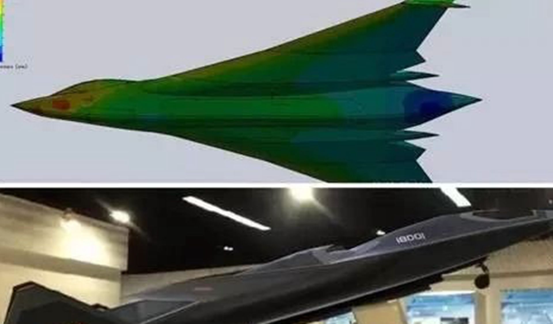 中国此前展出一个疑似新型轰炸机的模型。（微博@梁无咎）