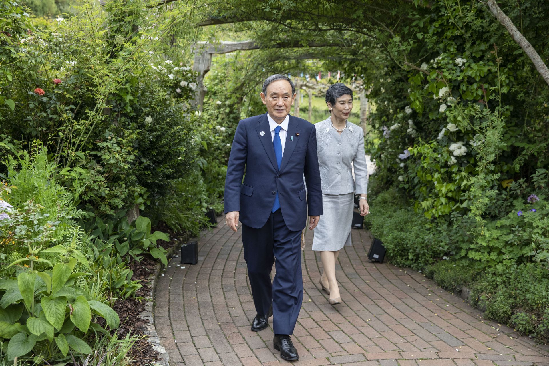 2021年6月11日，日本首相菅义伟参加在英国举行的七国集团领导人峰会。（AP）