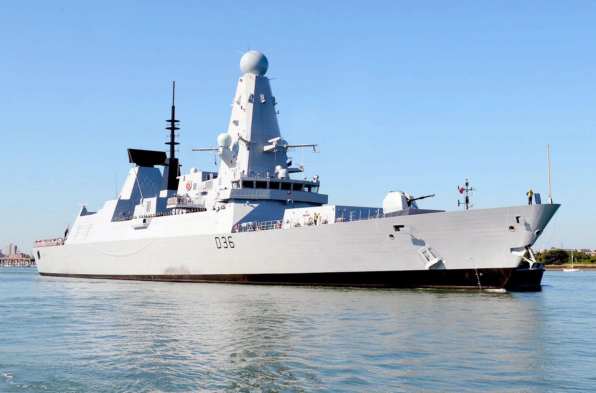此番闯入克里米亚以南水域的英军舰艇是英军2013年入役的新型战舰，该舰由英国航宇公司制造，但其主要用途在于防空。（维基百科公有领域）