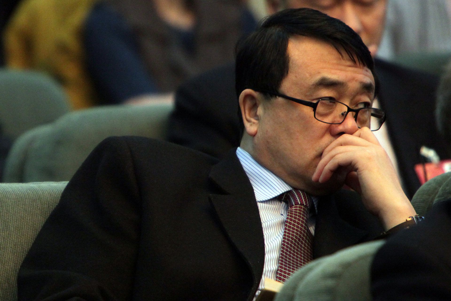 2011年3月6日,王立军参加十一届全国人大四次会议重庆团分组会议,薄熙来让王立军发言。(VCG)