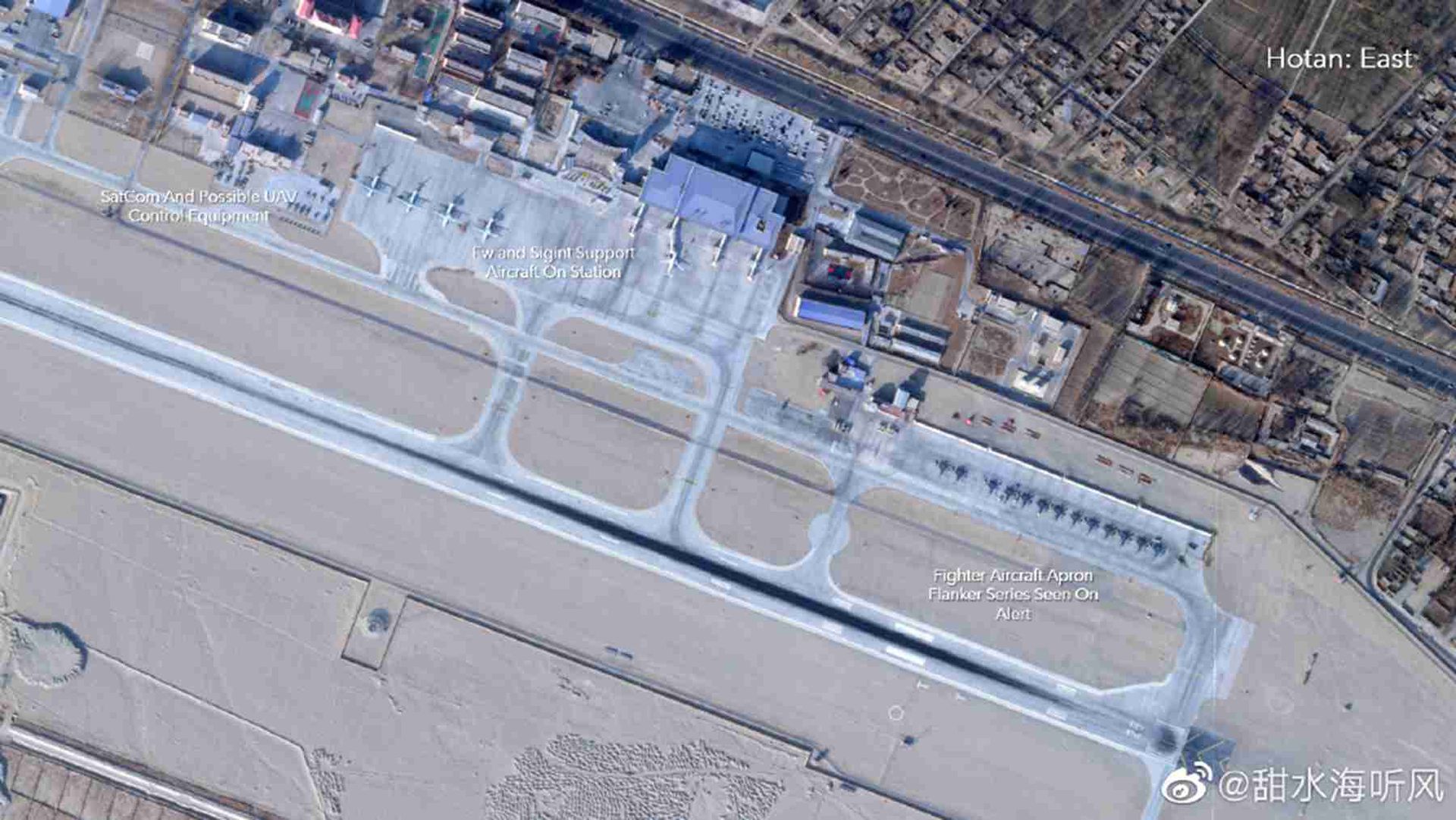 和田机场位于新疆维吾尔自治区和田市。（微博@甜水海听风）