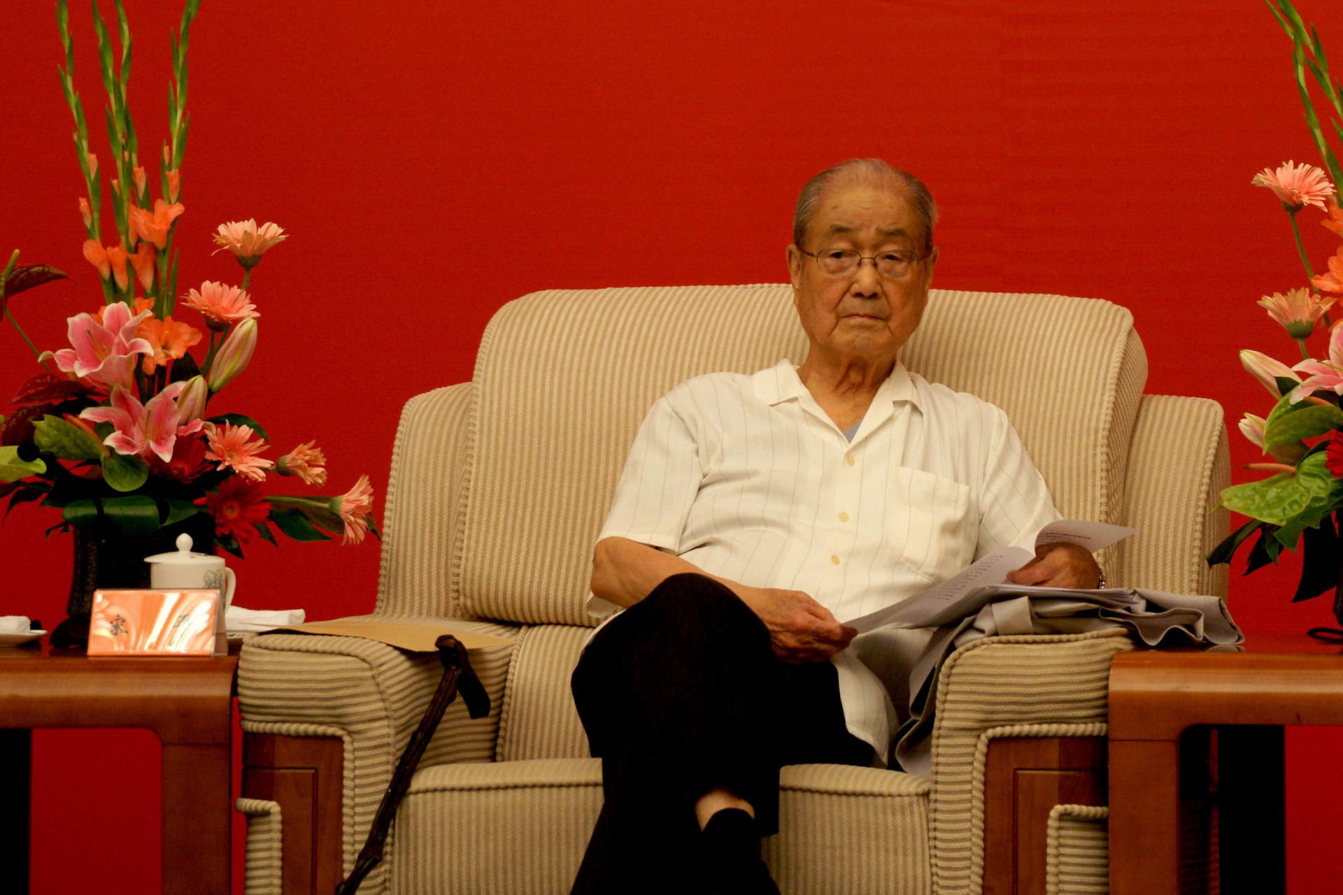 2011年6月13日，《陈云画传》暨学习陈云党建思想座谈会在北京人人民大会堂举行，宋平出席。（视觉中国）