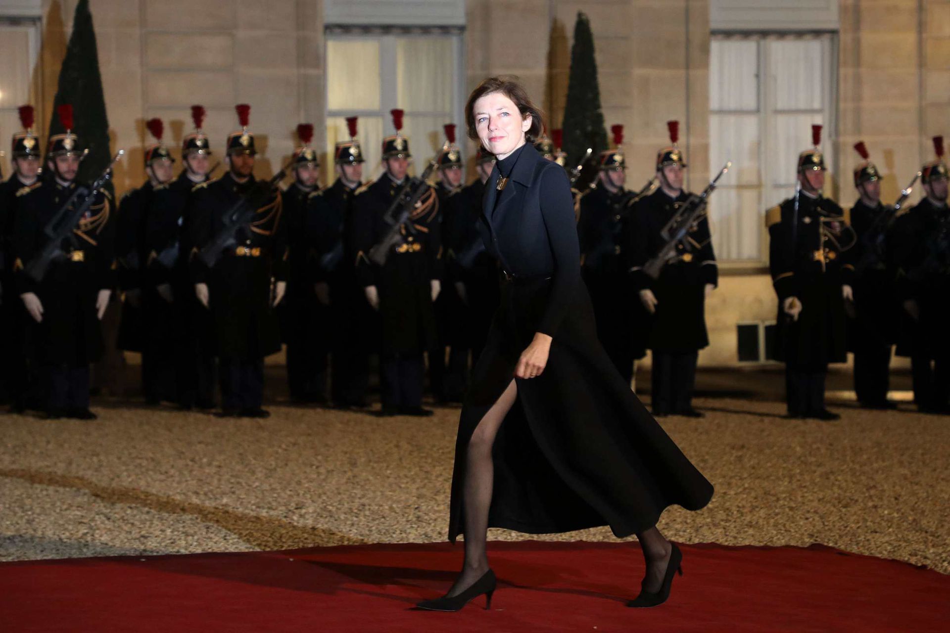 2019年3月25日，法国总统马克龙在巴黎爱丽舍宫为习近平举行欢迎宴会，参加人员抵达。（Reuters）
