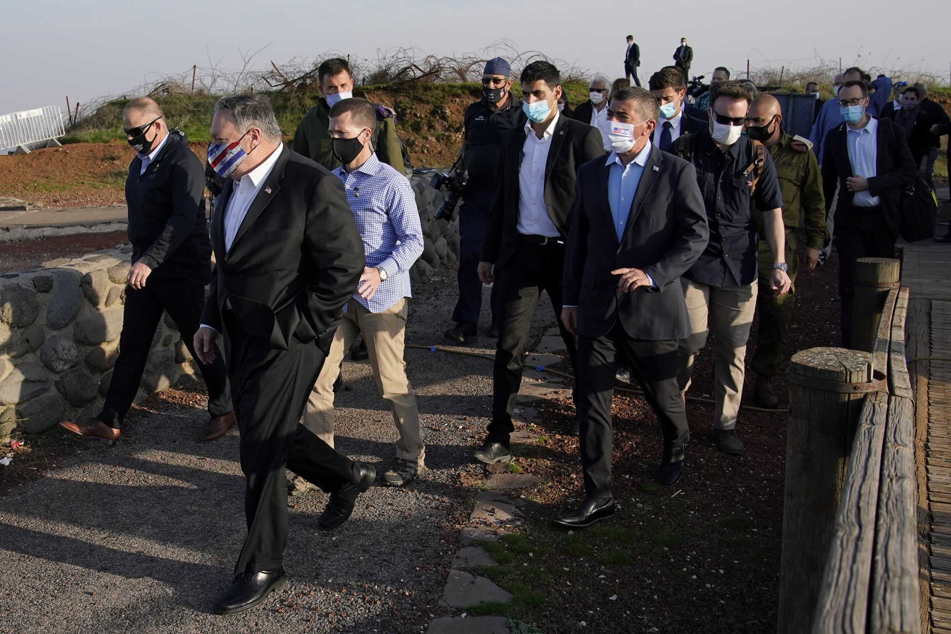 11月19日，蓬佩奥前往以色列控制的戈兰高地。（AP）