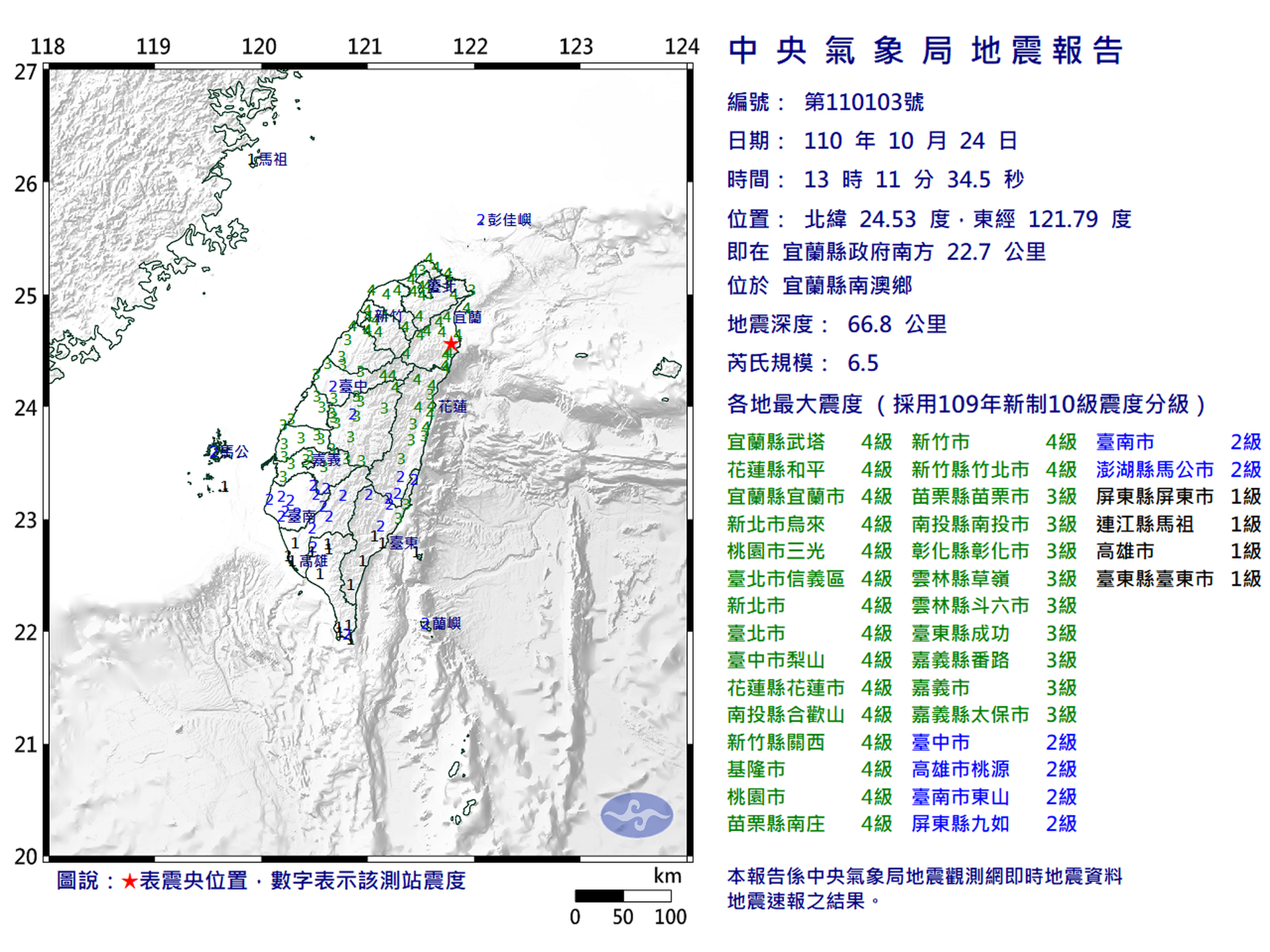 台湾宜兰发生6 5级地震台北捷运暂停行驶 多维新闻 台湾