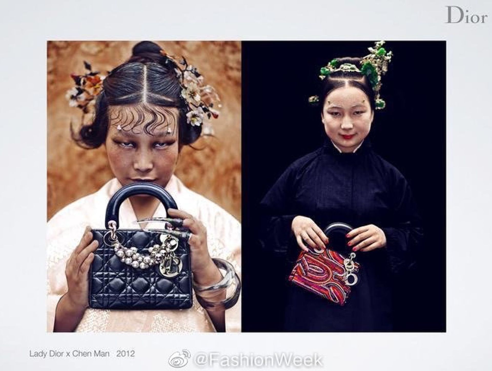 中国摄影师陈漫近日为Dior展览拍摄的照片在内地引起广泛争议，被网友质疑“丑化亚裔形象”。（微博@FashionWeek）