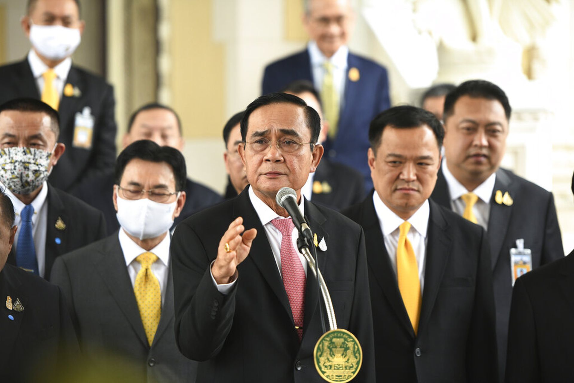 泰国总理巴育10月18日流露出对话倾向。（美联社）