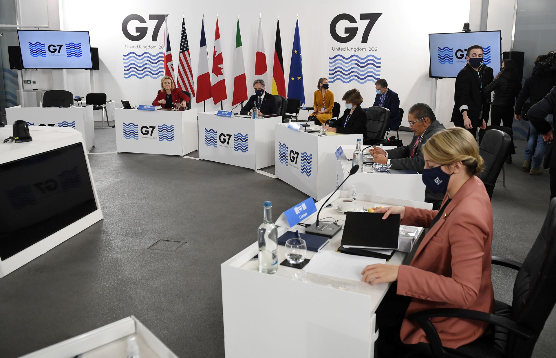图为12月12日，在英国利物浦举行的G7外长会议。（Reuters）