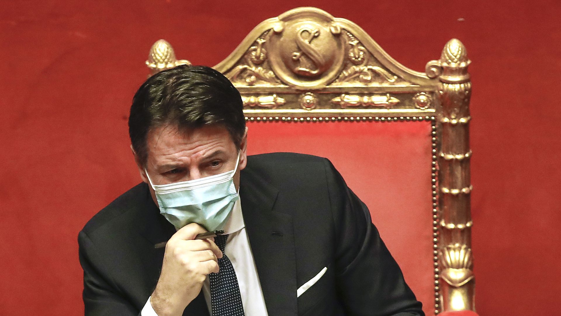 意大利政府：图为1月19日，意大利总理孔特在罗马国会出席辩论。（AP）