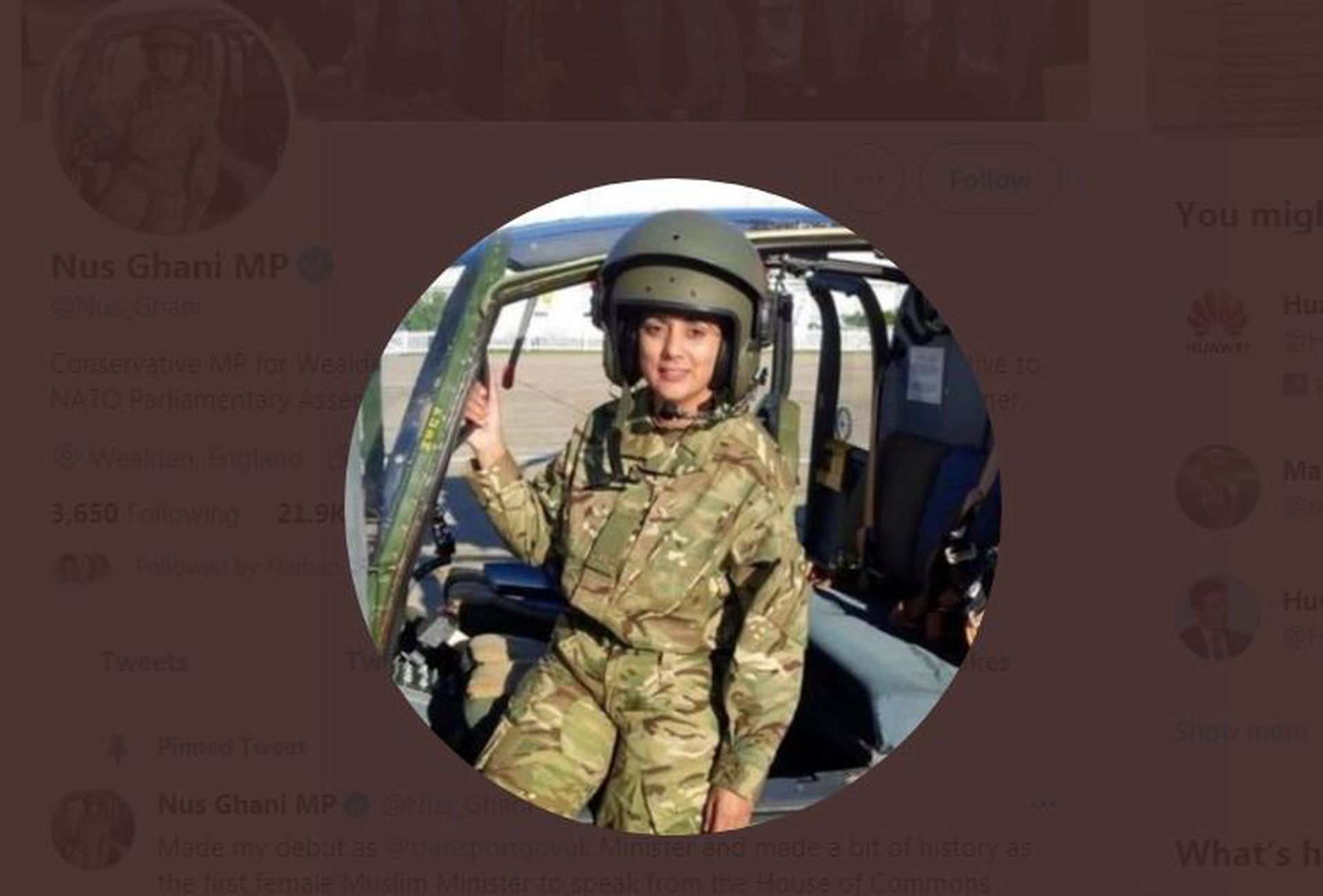 这是英国保守党国会议员加尼。(Twitter@Nusrat Ghani截图)