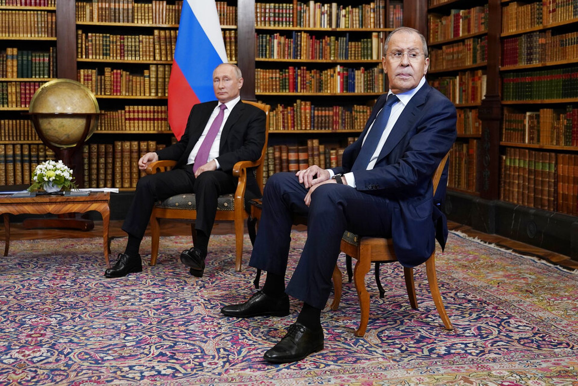 俄罗斯外长拉夫罗夫（Sergey Lavrov）参加了这次小范围的会谈。（AP）