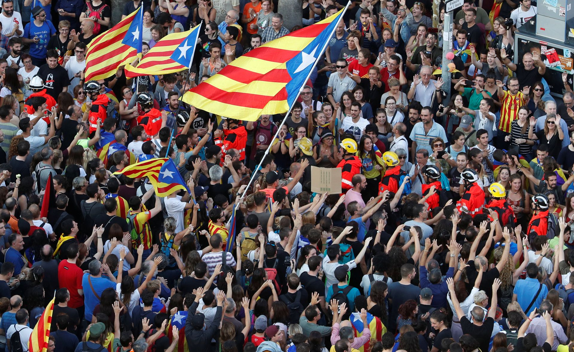 加泰隆尼亚自治区宣布，公投中90%支持独立。（AP）